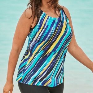 New Swimsuits For All Racer Back Tankini Plus Size Sporty Plus Size 16 1X